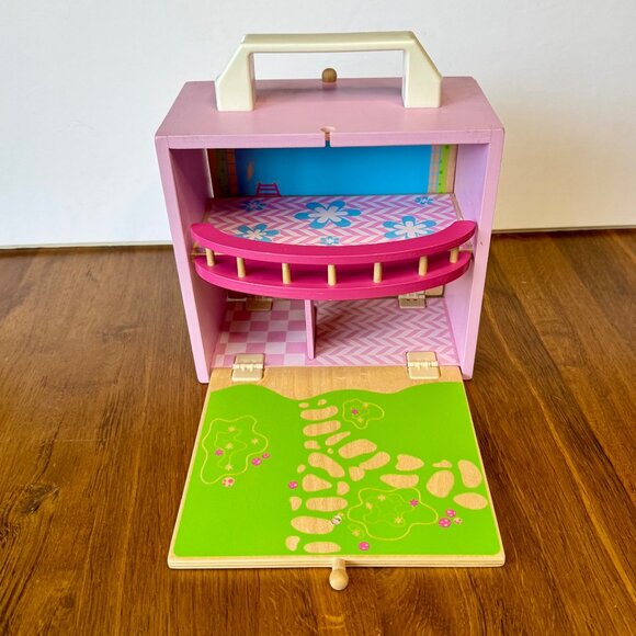 TIGER TRIBE BOXSET Portable Wooden Dolls House Playset Travel Toy Carry Case HTF - Picture 10 of 13